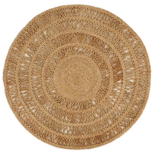Berkfield Area Rug Hand-braided Jute 120 cm Round