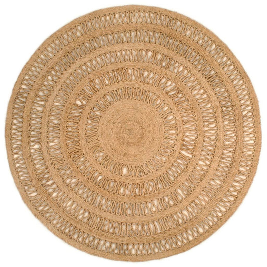 Berkfield Area Rug Hand-braided Jute 150 cm Round