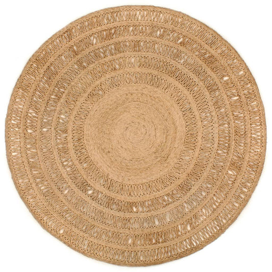 Berkfield Area Rug Hand-braided Jute 180 cm Round