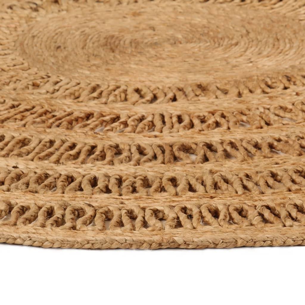 Berkfield Area Rug Hand-braided Jute 180 cm Round