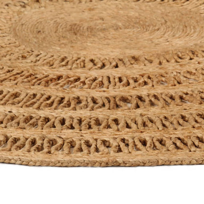 Berkfield Area Rug Hand-braided Jute 180 cm Round