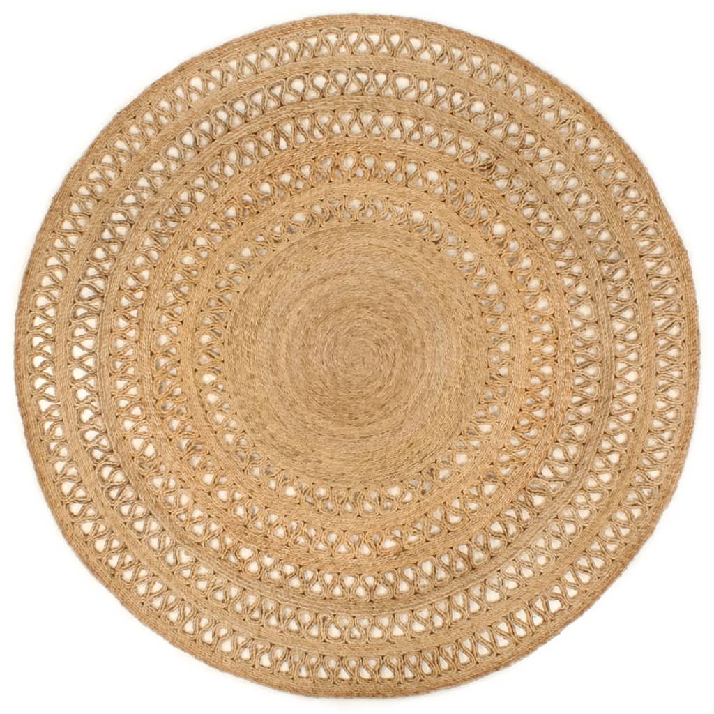 Berkfield Area Rug Hand-braided Jute 180 cm Round