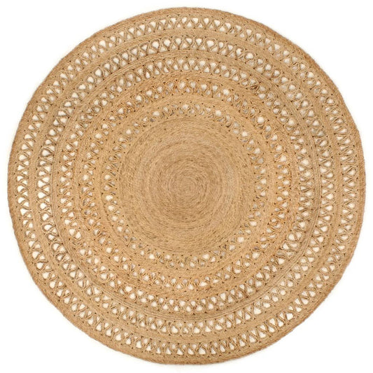 Berkfield Area Rug Hand-braided Jute 180 cm Round