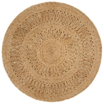 Berkfield Area Rug Hand-braided Jute 90 cm Round
