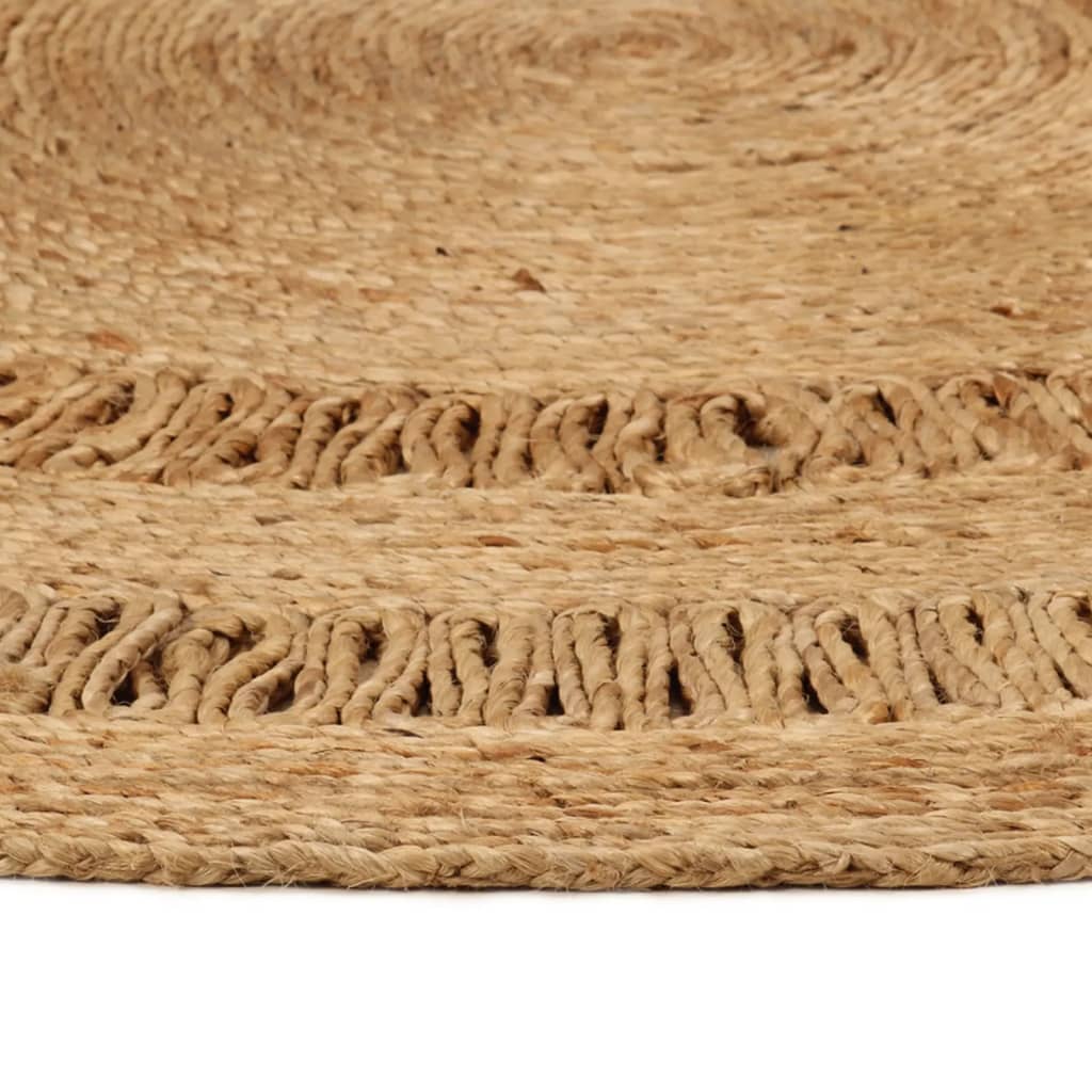 Berkfield Area Rug Hand-braided Jute 90 cm Round