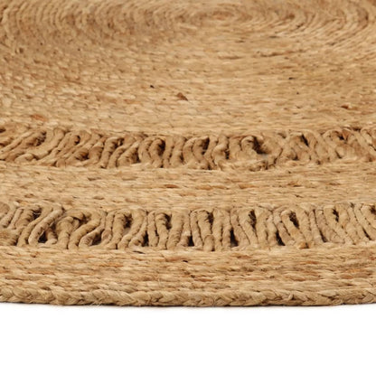 Berkfield Area Rug Hand-braided Jute 90 cm Round