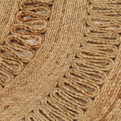 Berkfield Area Rug Hand-braided Jute 90 cm Round