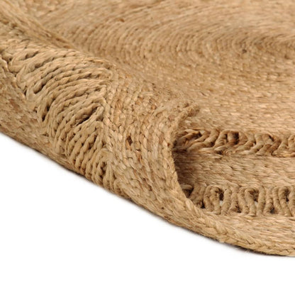 Berkfield Area Rug Hand-braided Jute 90 cm Round