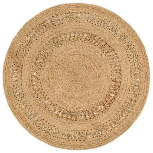 Berkfield Area Rug Hand-braided Jute 150 cm Round