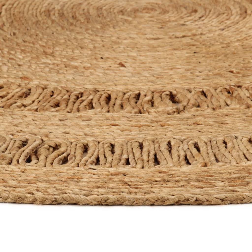 Berkfield Area Rug Hand-braided Jute 150 cm Round