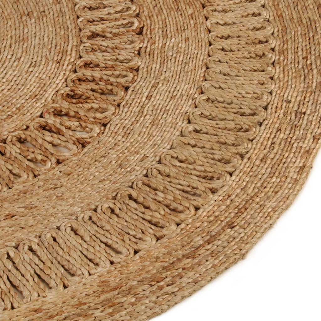 Berkfield Area Rug Hand-braided Jute 150 cm Round