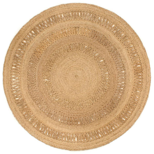 Berkfield Area Rug Hand-braided Jute 180 cm Round