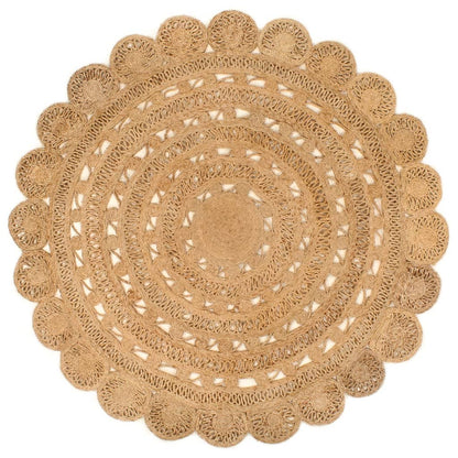 Berkfield Area Rug Hand-braided Jute 180 cm Round