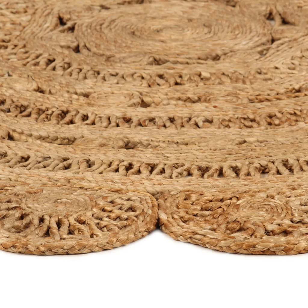 Berkfield Area Rug Hand-braided Jute 180 cm Round