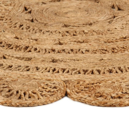 Berkfield Area Rug Hand-braided Jute 180 cm Round