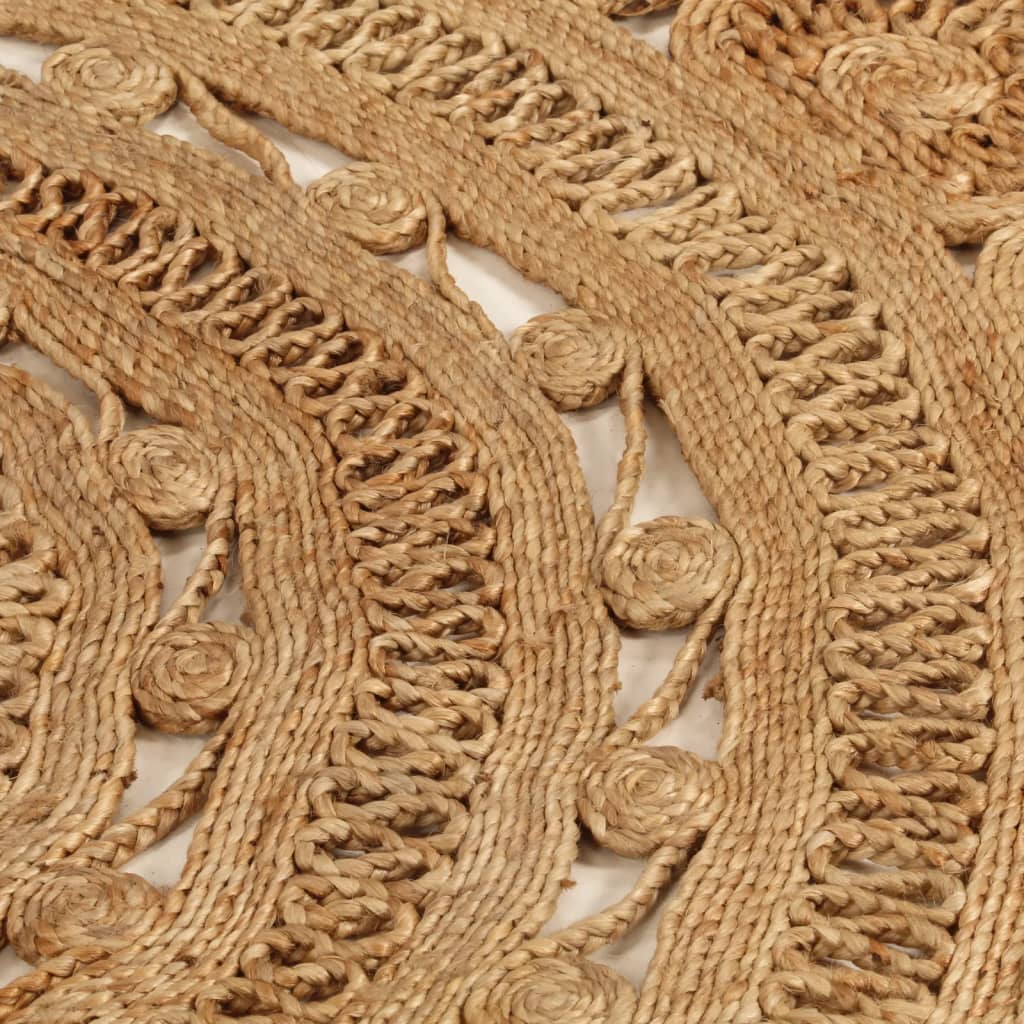 Berkfield Area Rug Hand-braided Jute 180 cm Round