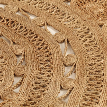 Berkfield Area Rug Hand-braided Jute 180 cm Round
