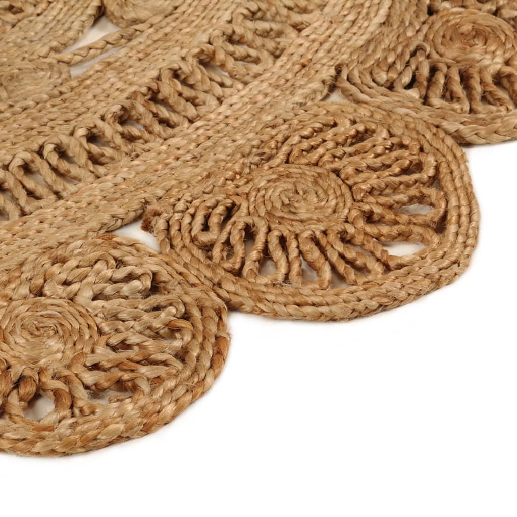 Berkfield Area Rug Hand-braided Jute 180 cm Round