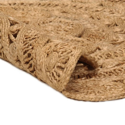 Berkfield Area Rug Hand-braided Jute 180 cm Round