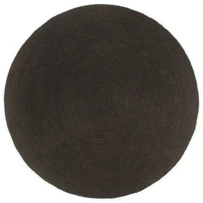 Berkfield Braided Rug Reversible Anthracite and Natural 120 cm Jute Round