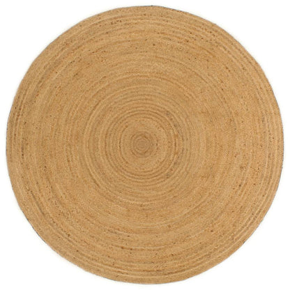 Berkfield Braided Rug Reversible Anthracite and Natural 120 cm Jute Round