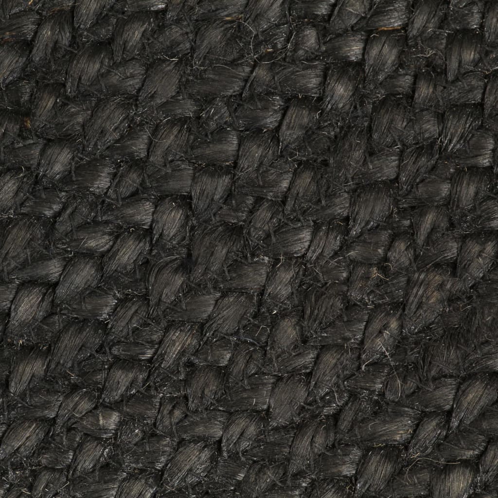 Berkfield Braided Rug Reversible Anthracite and Natural 120 cm Jute Round
