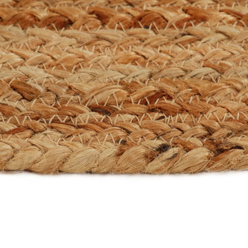 Berkfield Braided Area Rug with Tassels 90 cm Jute Round