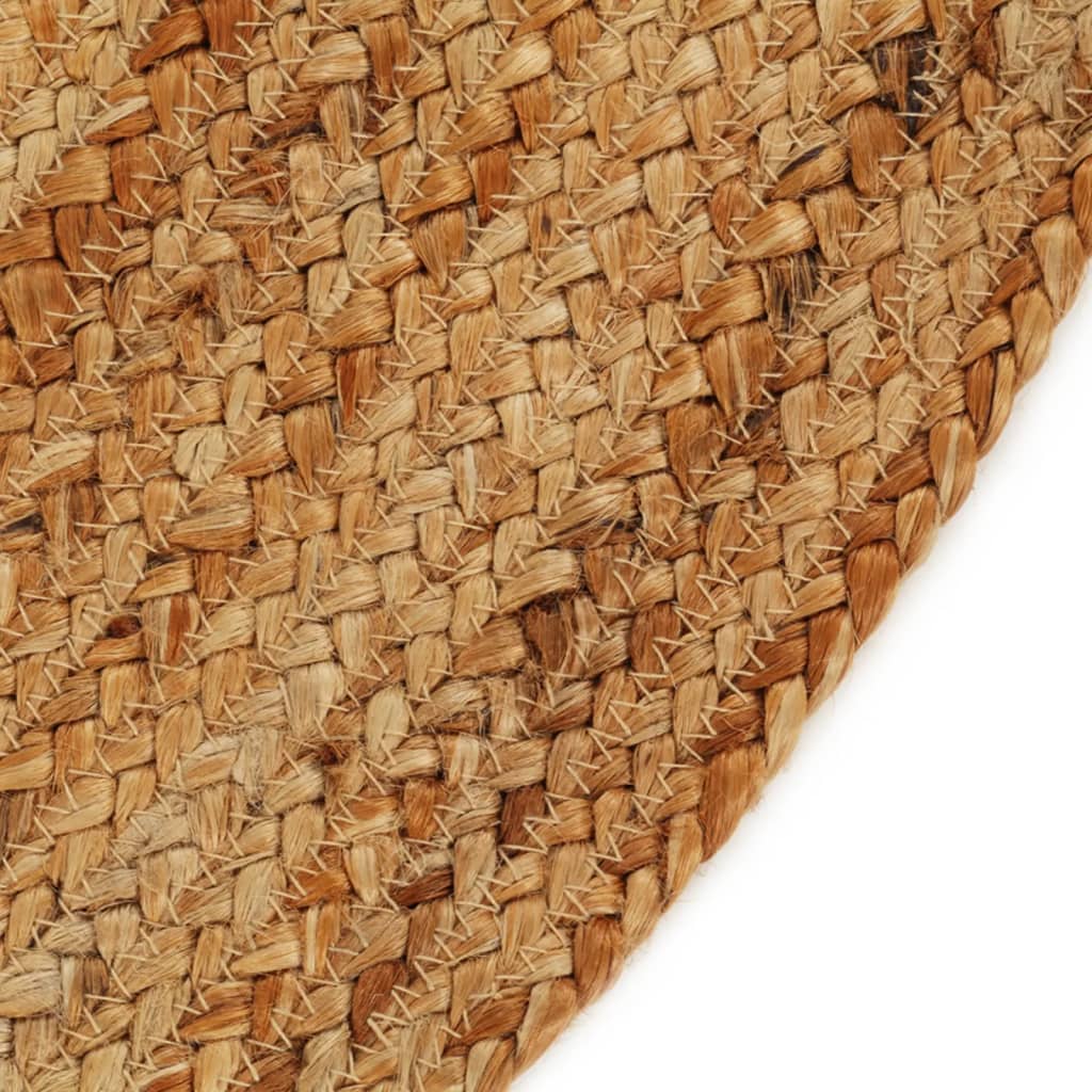 Berkfield Braided Area Rug with Tassels 90 cm Jute Round