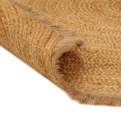 Berkfield Braided Area Rug with Ruffle Edge 120 cm Jute Round