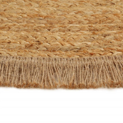 Berkfield Braided Area Rug with Ruffle Edge 120 cm Jute Round