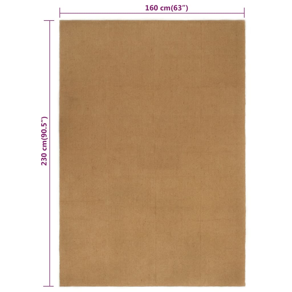 Berkfield Rug 160x230 cm Jute Rectangular
