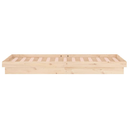 Berkfield LED Bed Frame 75x190 cm Small Single Solid Wood
