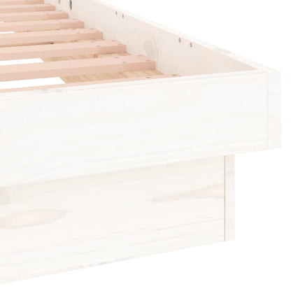 Berkfield LED Bed Frame White 140x190 cm Solid Wood