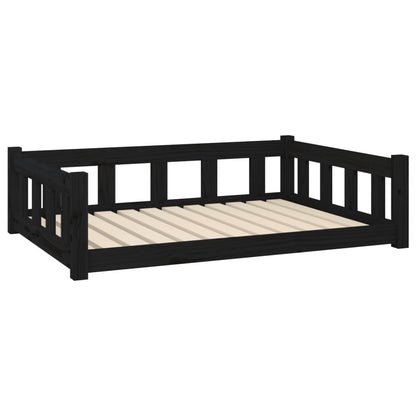 Berkfield Dog Bed Black 105.5x75.5x28 cm Solid Wood Pine