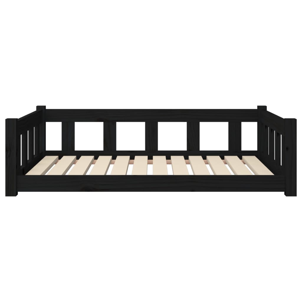 Berkfield Dog Bed Black 105.5x75.5x28 cm Solid Wood Pine