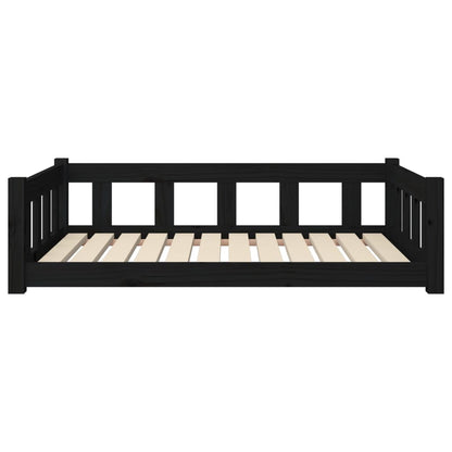 Berkfield Dog Bed Black 105.5x75.5x28 cm Solid Wood Pine