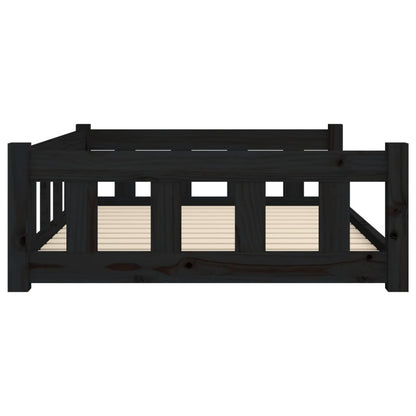 Berkfield Dog Bed Black 105.5x75.5x28 cm Solid Wood Pine