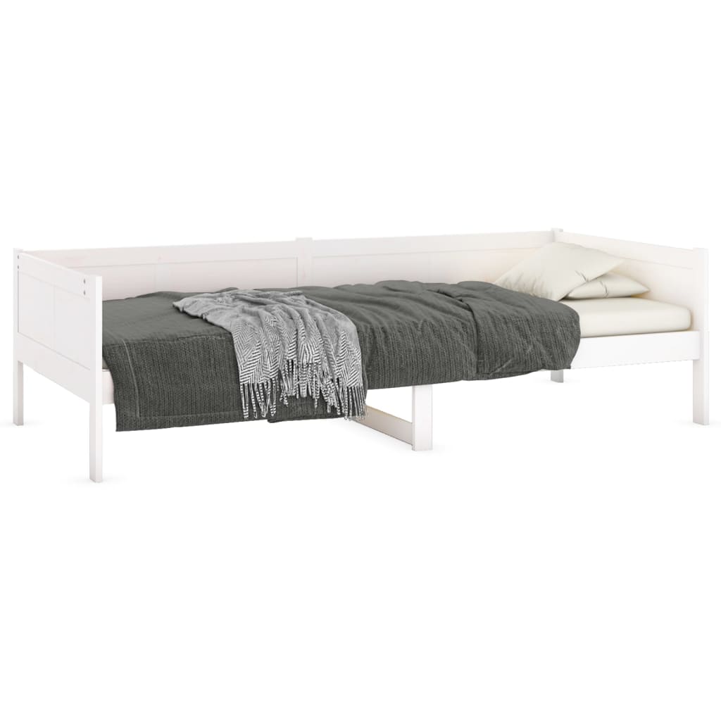 Berkfield Day Bed White Solid Wood Pine 90x200 cm