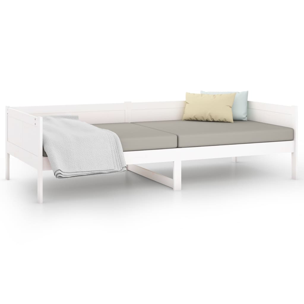 Berkfield Day Bed White Solid Wood Pine 90x200 cm