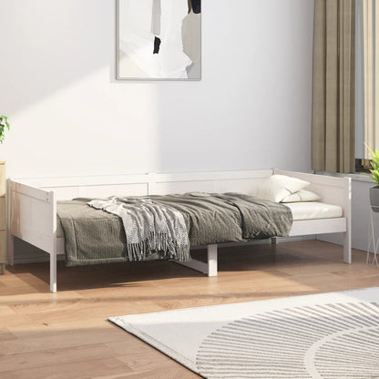 Berkfield Day Bed White Solid Wood Pine 90x200 cm
