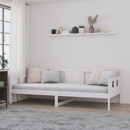 Berkfield Day Bed White Solid Wood Pine 90x200 cm