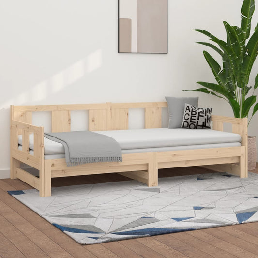 Berkfield Pull-out Day Bed Solid Wood Pine 2x(80x200) cm