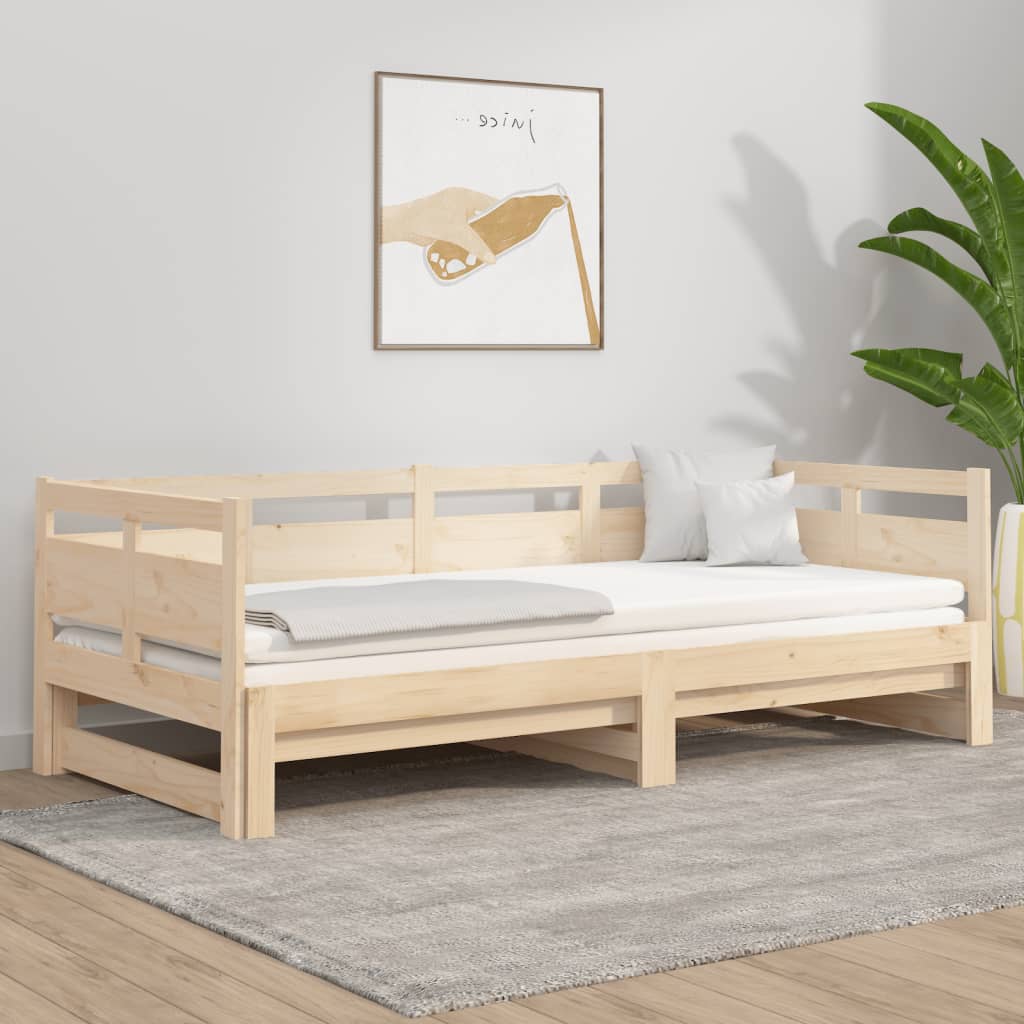 Berkfield Pull-out Day Bed Solid Wood Pine 2x(90x200) cm