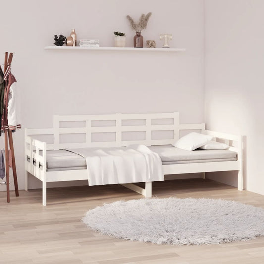 Berkfield Day Bed White Solid Wood Pine 90x200 cm