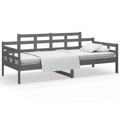 Berkfield Day Bed Grey Solid Wood Pine 90x200 cm