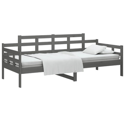 Berkfield Day Bed Grey Solid Wood Pine 90x200 cm