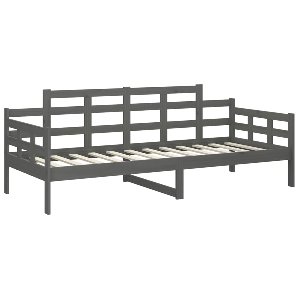 Berkfield Day Bed Grey Solid Wood Pine 90x200 cm