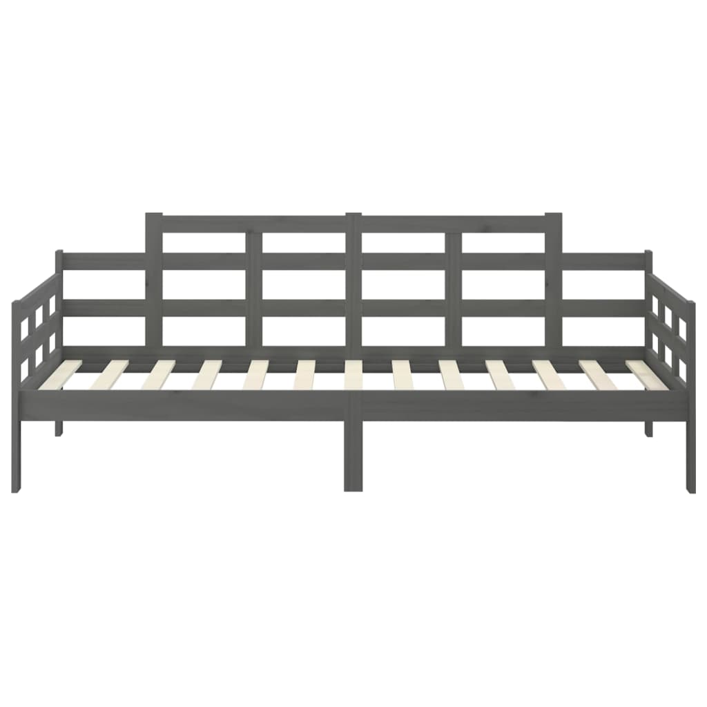Berkfield Day Bed Grey Solid Wood Pine 90x200 cm