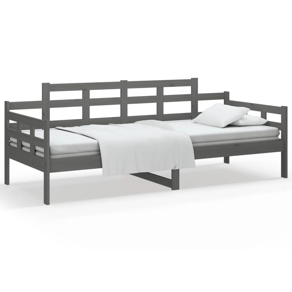 Berkfield Day Bed Grey Solid Wood Pine 80x200 cm