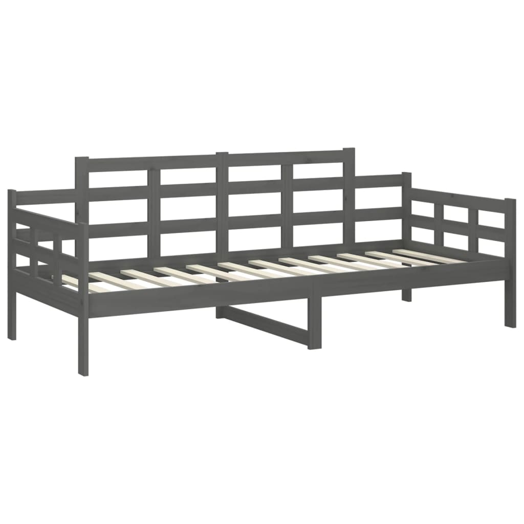 Berkfield Day Bed Grey Solid Wood Pine 80x200 cm